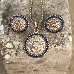 Gorgeous Vintage Set | Gold & Blue